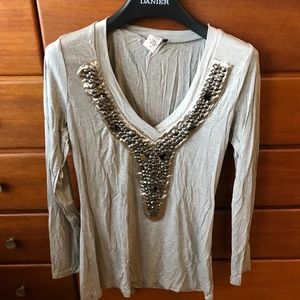 Gold Beaded Detail Top - size medium